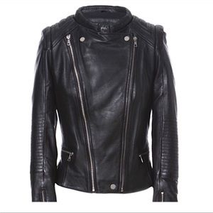 ZARA Trafaluc Women’s Leather Moto Jacket size XS black worn by celebrities